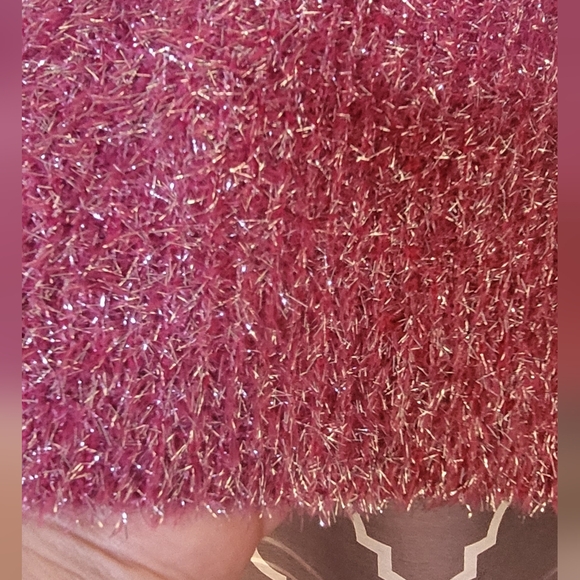 Women's Fuzzy Pink Sweater - Picture 2 of 7